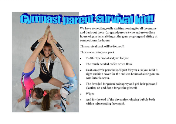Gymnastics mum or dad survival kit T-shirt
